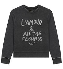 Zadig & Voltaire Sweatshirt - Black/Silver w. Text Zadig & Voltaire Sweatshirt - Black/Silver w. Text