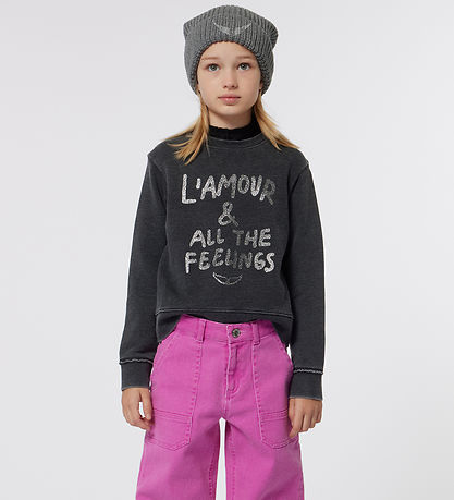 Zadig & Voltaire Sweatshirt - Zwart/zilver m. Tekst