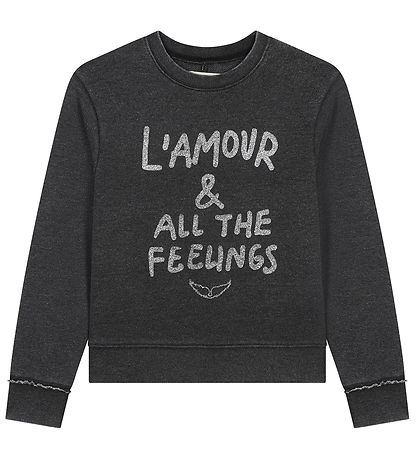 Zadig & Voltaire Sweatshirt - Zwart/zilver m. Tekst
