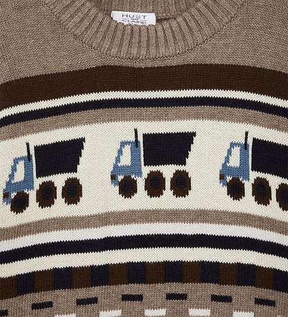 Hust and Claire Blouse - Knitted - Pelle - Beaver w. Trucks