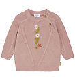Hust and Claire Blouse - Knitted - Panya - Dusty Rose w. Flowers Hust and Claire Blouse - Knitted - Panya - Dusty Rose w. Flowers