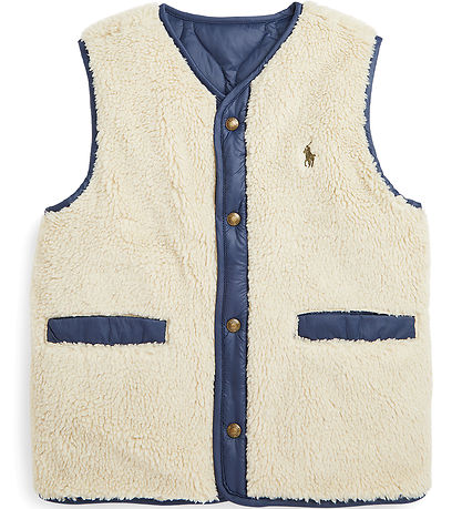 Polo Ralph Lauren Down Vest w. Fleece - Reversible - Navy/Beige