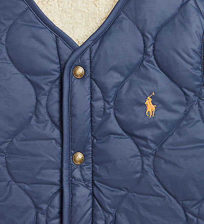 Polo Ralph Lauren Down Vest w. Fleece - Reversible - Navy/Beige