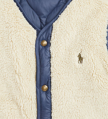 Polo Ralph Lauren Down Vest w. Fleece - Reversible - Navy/Beige