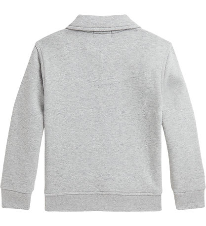 Polo Ralph Lauren Sweatshirt w. Zipper - Grey Melange w. Navy Polo Ralph Lauren Sweatshirt w. Zipper - Grey Melange w. Navy