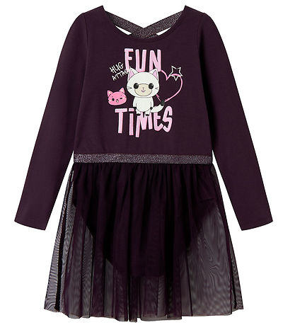 Name It Gymsuit - NmfJustine - Plum Perfect w. Cats