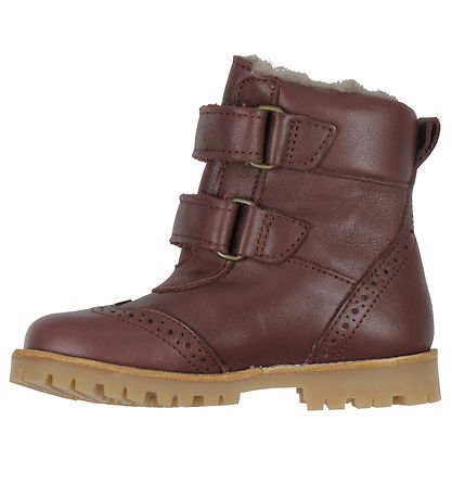 Bottes d'Hiver Pom Pom - Broque Velcro Botte Tex - Deep Rouge av Bottes d'Hiver Pom Pom - Broque Velcro Botte Tex - Deep Rouge av