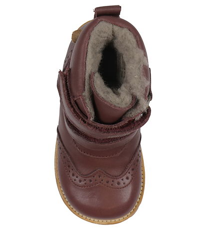 Bottes d'Hiver Pom Pom - Broque Velcro Botte Tex - Deep Rouge av Bottes d'Hiver Pom Pom - Broque Velcro Botte Tex - Deep Rouge av