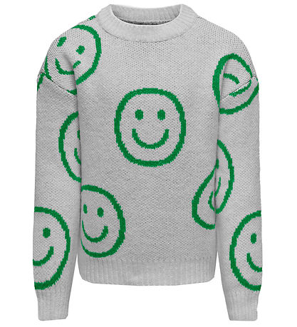 Kids Only Bluse - Strick - KogHappie - Leight Grey Melange/Islan