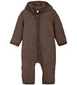 Huttelihut Pramsuit - Wool fleece - Brown Melange w. Ears Huttelihut Pramsuit - Wool fleece - Brown Melange w. Ears
