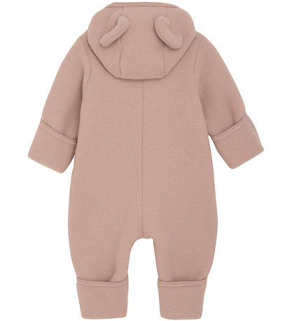Huttelihut Pramsuit - Wool fleece - Mahogany Rose w. Ears Huttelihut Pramsuit - Wool fleece - Mahogany Rose w. Ears