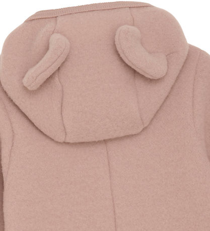 Huttelihut Pramsuit - Wool fleece - Mahogany Rose w. Ears Huttelihut Pramsuit - Wool fleece - Mahogany Rose w. Ears