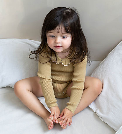 Minimalisma Bodysuit L/æ - Rib - Wool - Athena - Hay