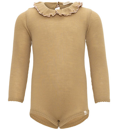 Minimalisma Bodysuit L/æ - Rib - Wool - Athena - Hay