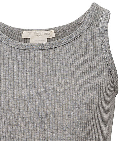 Minimalisma Topp - Rib - Silke/Bomull - Billund - Grey Melange