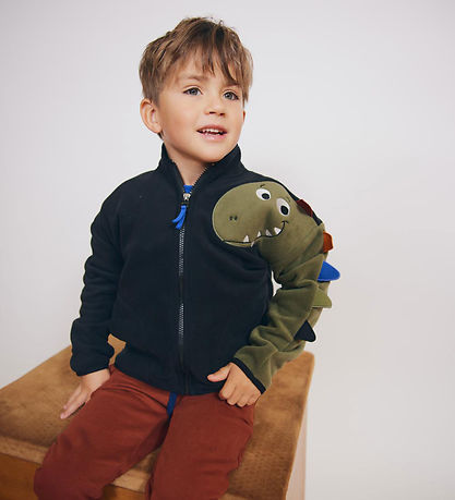 Freds World Fleece Jacket - Black w. Dino Freds World Fleece Jacket - Black w. Dino