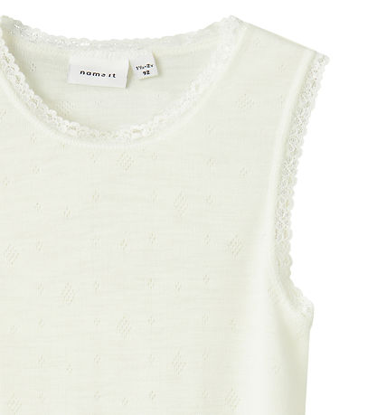 Name It Romper u/æ - Wol - NmfWang - Snow White m. Pointelle Name It Romper u/æ - Wol - NmfWang - Snow White m. Pointelle