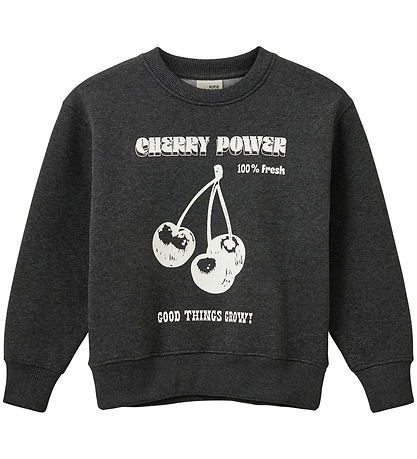 Sofie Schnoor Sweatshirt - Dark Grey Melange w. Print