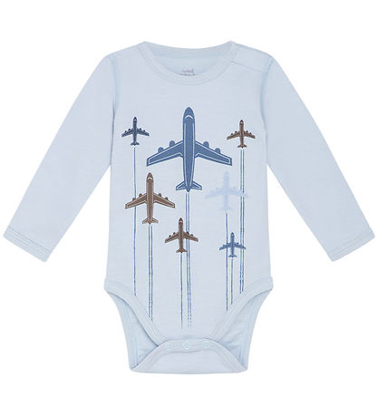 Hust and Claire Body L/æ - Ull/Bambus - Baloo - Cloud Blue m. Fl Hust and Claire Body L/æ - Ull/Bambus - Baloo - Cloud Blue m. Fl