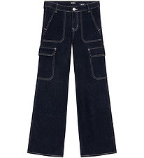 Indian Blue Jeans 청바지 - 카고 - 와이드 핏 - 다크 데님 Indian Blue Jeans 청바지 - 카고 - 와이드 핏 - 다크 데님
