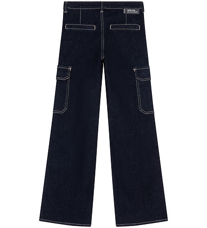Indian Blue Jeans 청바지 - 카고 - 와이드 핏 - 다크 데님