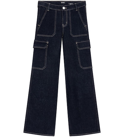 Indian Blue Jeans 청바지 - 카고 - 와이드 핏 - 다크 데님