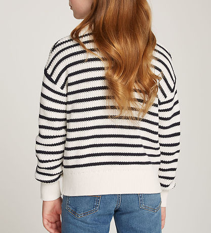 Tommy Hilfiger Blouse - Knitted - Essential Stripe - Ancient Whi Tommy Hilfiger Blouse - Knitted - Essential Stripe - Ancient Whi