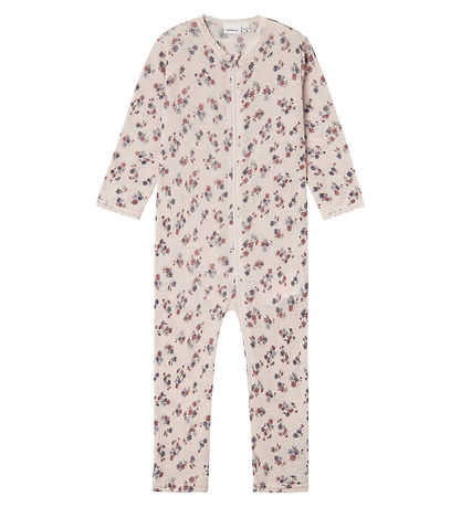 Name It Nightsuit - Wool - Noos - NmfWang - Lilac Ash w. Pointel