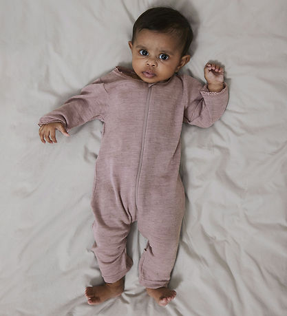 Name It Nightsuit - Wool - Noos - NbfWang - Purple Dove w. Point