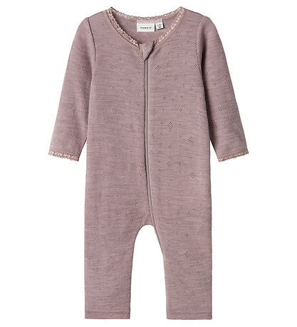 Name It Nightsuit - Wool - Noos - NbfWang - Purple Dove w. Point