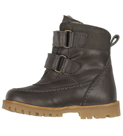 Pom Pom Winter Boots - Rub Sole Velcro Tex - Asphalt