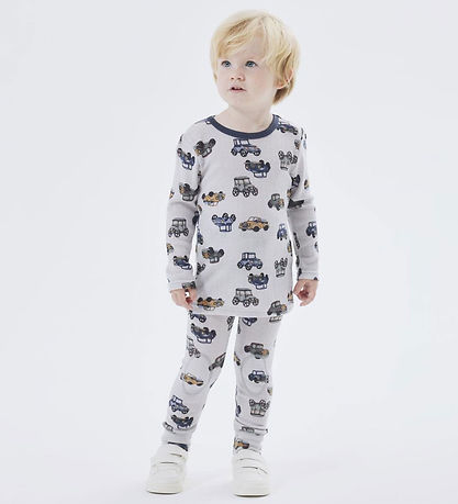Name It Leggings - Ull - Noos - NmmWang - Grå Dawn m. Bilar