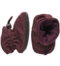 Melton Barnetøfler - Glitter - Bordeaux