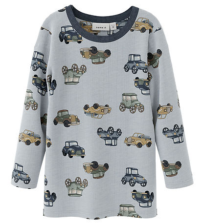 Name It Blouse - Wool - Noos - NmmWang - Gray Dawn w. Cars