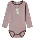 Name It 보디수트 긴팔 - 울 - NmfWillit - 퍼플 도브