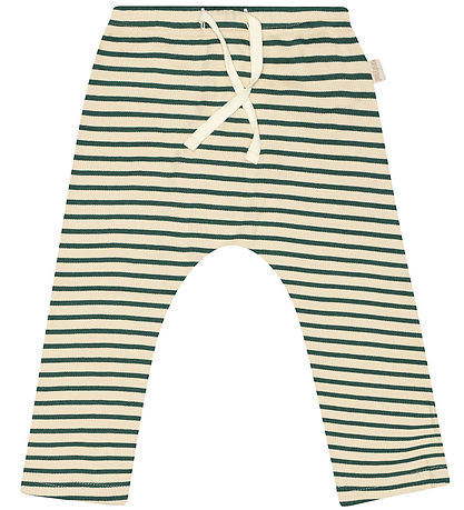 Petit Piao Trousers - Rib - Modal - Emeralda Green/Dark Off Whit Petit Piao Trousers - Rib - Modal - Emeralda Green/Dark Off Whit