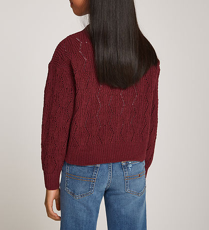 Tommy Hilfiger Blouse - Knitted - Chenille - Deep Rouge