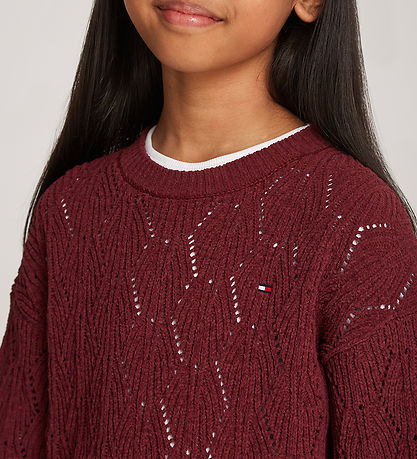 Tommy Hilfiger Blouse - Knitted - Chenille - Deep Rouge