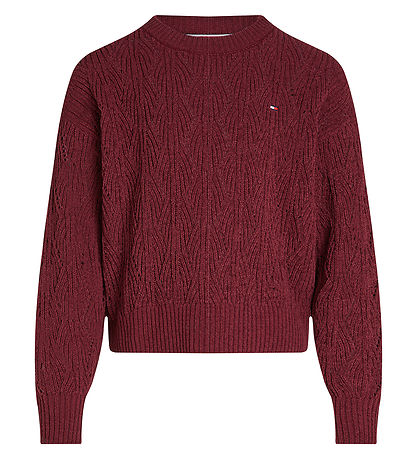 Tommy Hilfiger Blouse - Knitted - Chenille - Deep Rouge