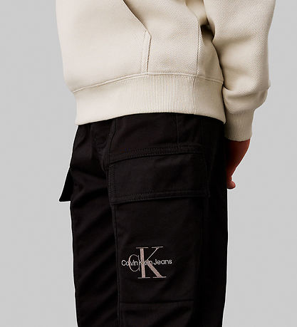 Calvin Klein Hosen - Essential Gewebte Cargo - Schwarz