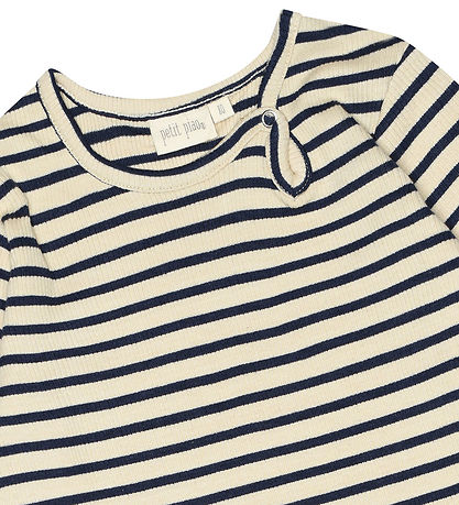Petit Piao Dress - Rib - Modal - Indigo Plum/Dark Offwhite