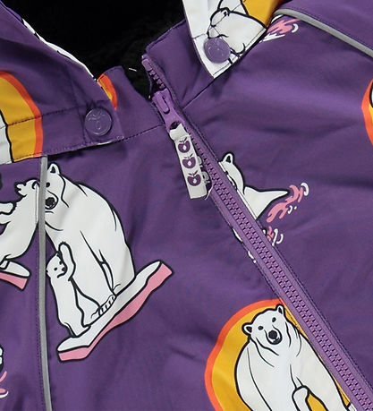 Manteau d'Hiver Småfolk - Purple Heart av. Ours polaires