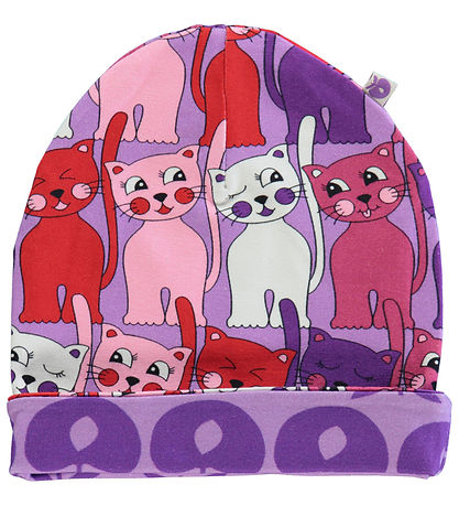 Bonnet Småfolk - Réversible - Viola av. Pommes/Chats Bonnet Småfolk - Réversible - Viola av. Pommes/Chats