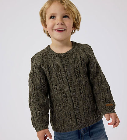 Name It Cardigan - Ull - Prjónað - NmmWrilla - Mulled Basil Name It Cardigan - Ull - Prjónað - NmmWrilla - Mulled Basil