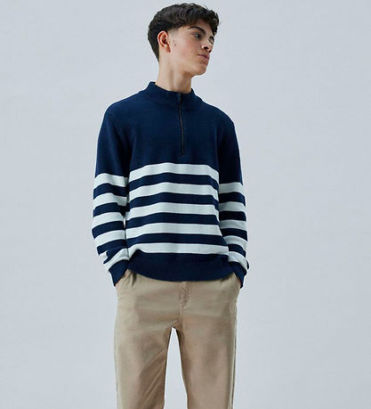 LMTD Blússa - Prjónað - NlmNurjo - Dark Sapphire M. Rendur LMTD Blússa - Prjónað - NlmNurjo - Dark Sapphire M. Rendur