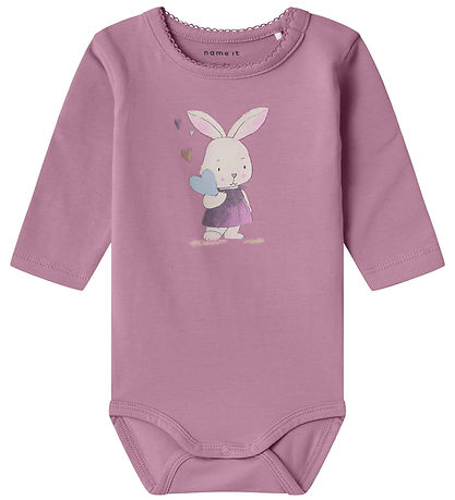 Name It Bodysuit L/æ - NbfNejse - Mauve Orchid w. Rabbit Name It Bodysuit L/æ - NbfNejse - Mauve Orchid w. Rabbit