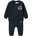 Name It Sweat Set - NbfVrillie - Dark Sapphire w. Flowers