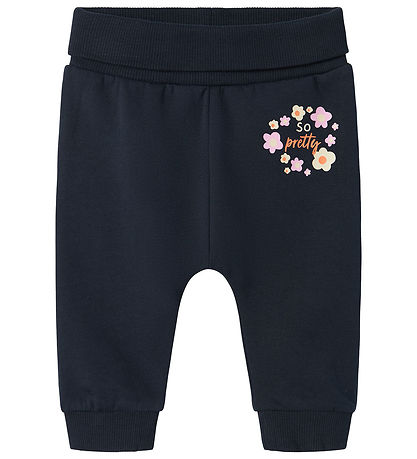Name It Sweat Set - NbfVrillie - Dark Sapphire w. Flowers