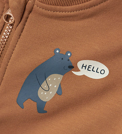 Name It Zip Sweatshirt - NbmVonne - Almond/Bear