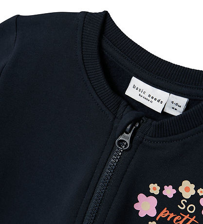 Name It Zip Sweatshirt - NbfVrille - Darl Sapphire/Flowers Name It Zip Sweatshirt - NbfVrille - Darl Sapphire/Flowers